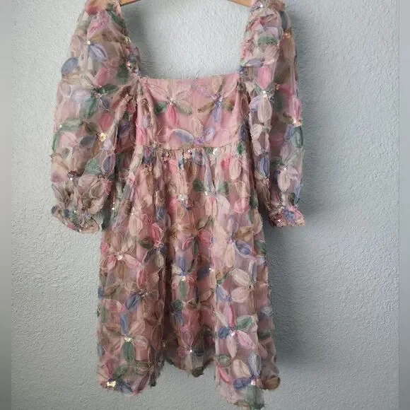 STORIA STACY SEQUIN BABYDOLL DRESS excellent condition - Picture 3 of 15